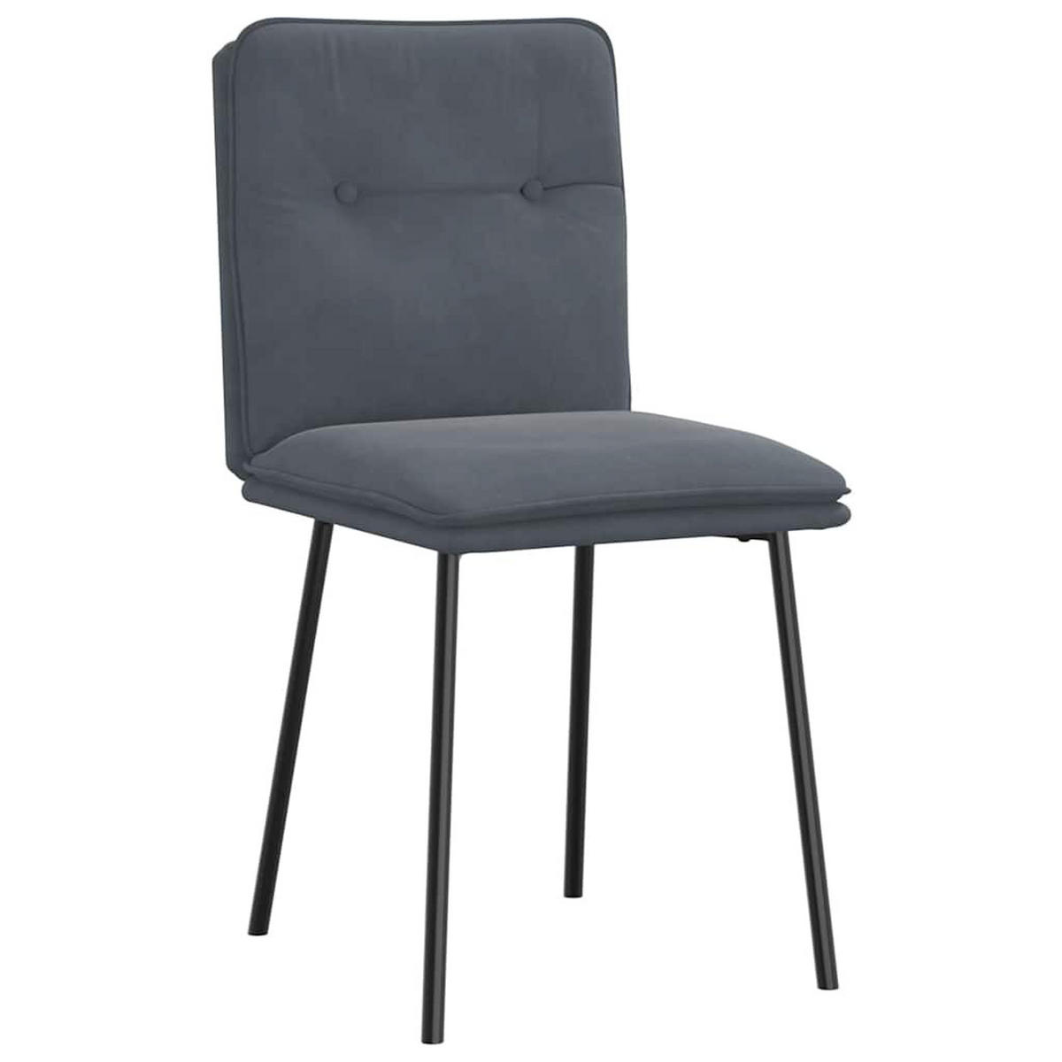 ESSZIMMERSTÜHLE 2 Stk. Dunkelgrau Samt 45*54*83cm - Grau, Metall (45/83/54cm) - ZMH