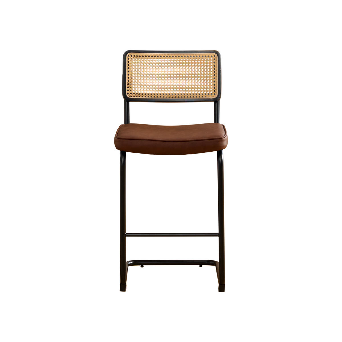 BARHOCKER DE-36899 2er-Set mit Holzrahmen und Rattan-Optik Braun - Braun, Metall (53.5/98/47cm) - ComfortXL