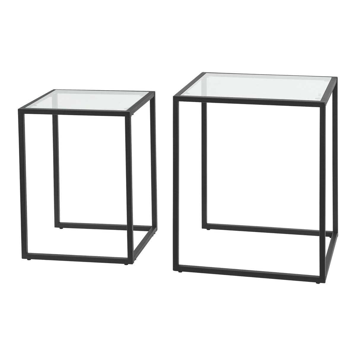 ROZKLÁDACÍ STOLEK Holstebro 42/42/51 cm - průhledná, sklo (42/42/51cm) - [en.casa]