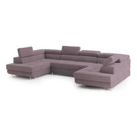 ROHOVÁ SEDAČKA RAGGIO šeříková - stříbrná/šeříková, kov/dřevo (336/202cm) - MASSENO