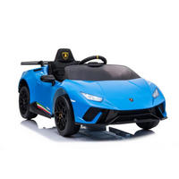 KINDER ELEKTROAUTO Lamborghini Huracan blau EVA-Reifen, Kunstledersitz, lizenziert, Fernbedienung, Bluetooth - Blau, Kunststoff (117/64/47cm) - Es-Toys