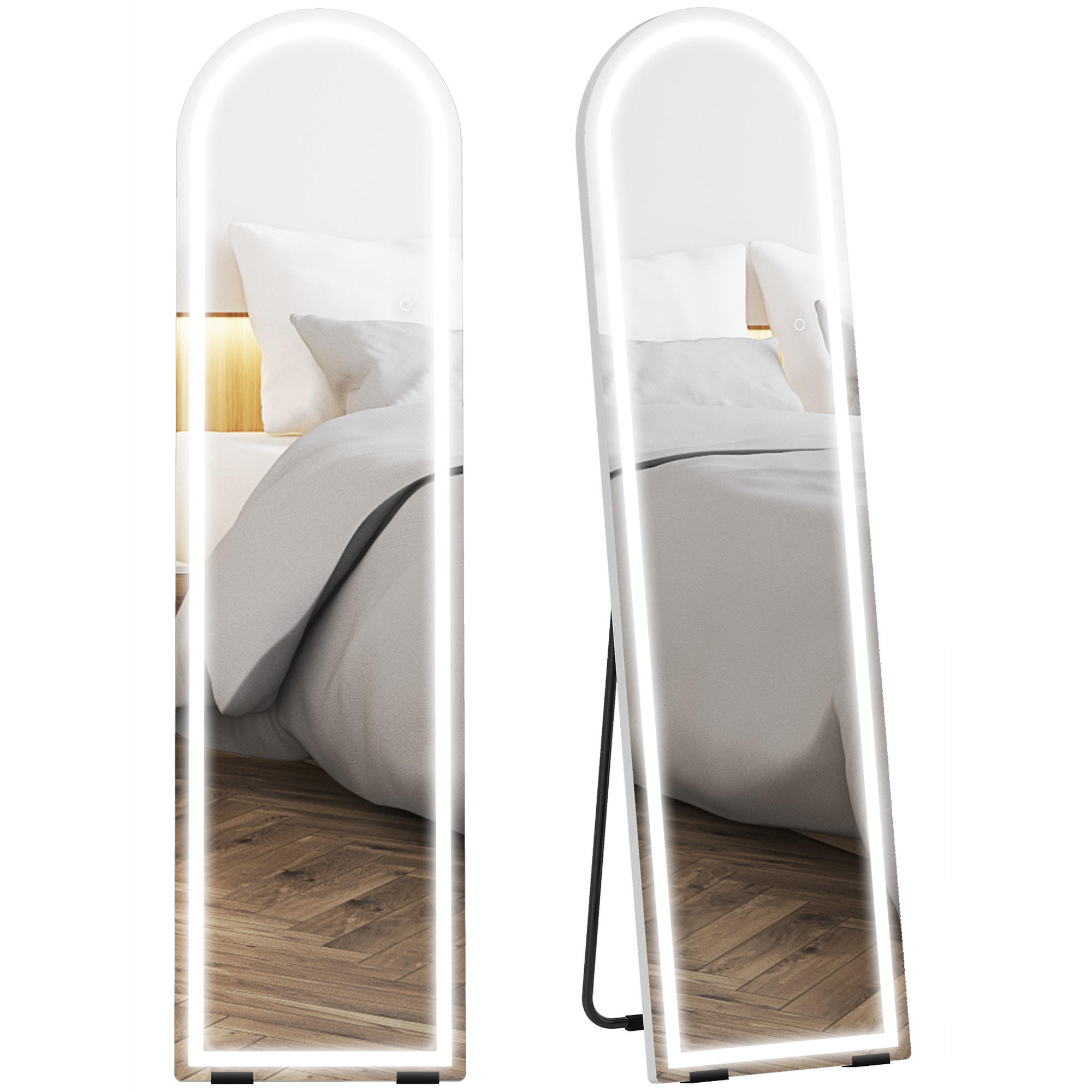 STANDSPIEGEL DE-09847 Weiß - Weiß, Glas (40/150/2.9cm) - ComfortXL