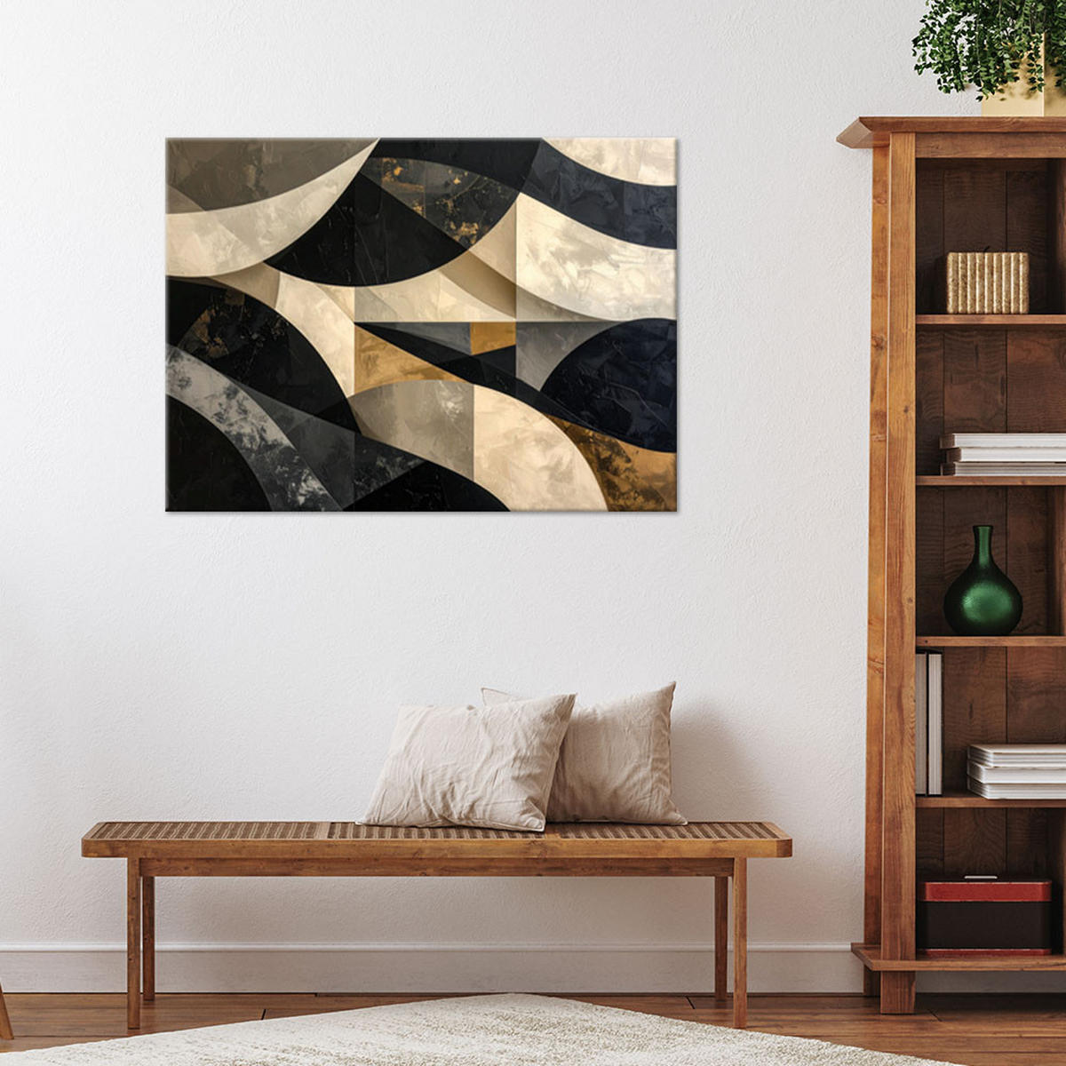 LEINWANDBILD Abstraktion 100x70cm - Beige, Textil (100/70cm) - Feeby