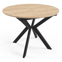 ESSTISCH Leia Gold Craft Eiche / Schwarz 100/138 / 100 / 76cm - Eiche Bianco/Schwarz, Holz/Holzwerkstoff (100/100/76cm) - Feldmann-Wohnen