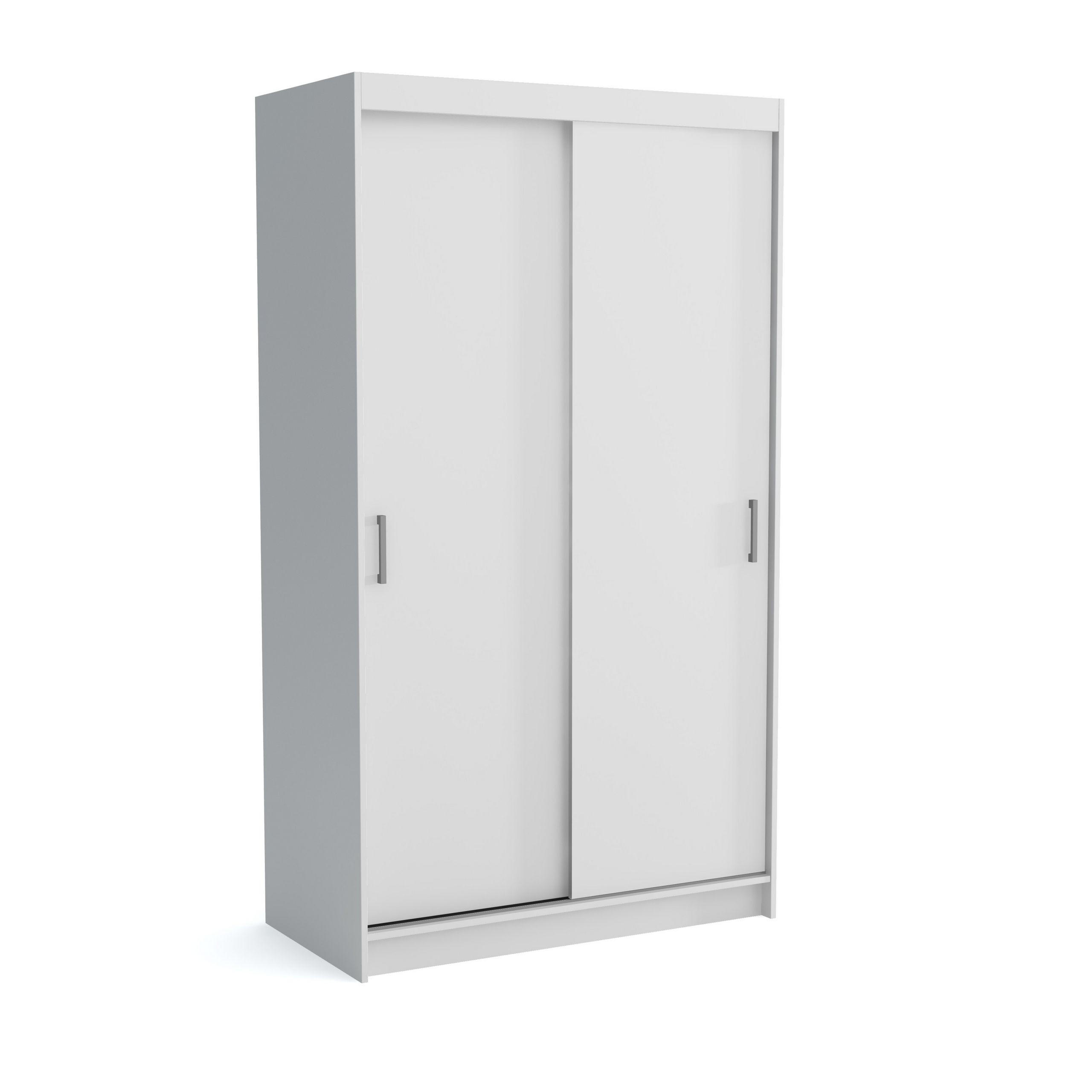 Masseno Schwebetürenschrank Weiß 120x215x60 cm