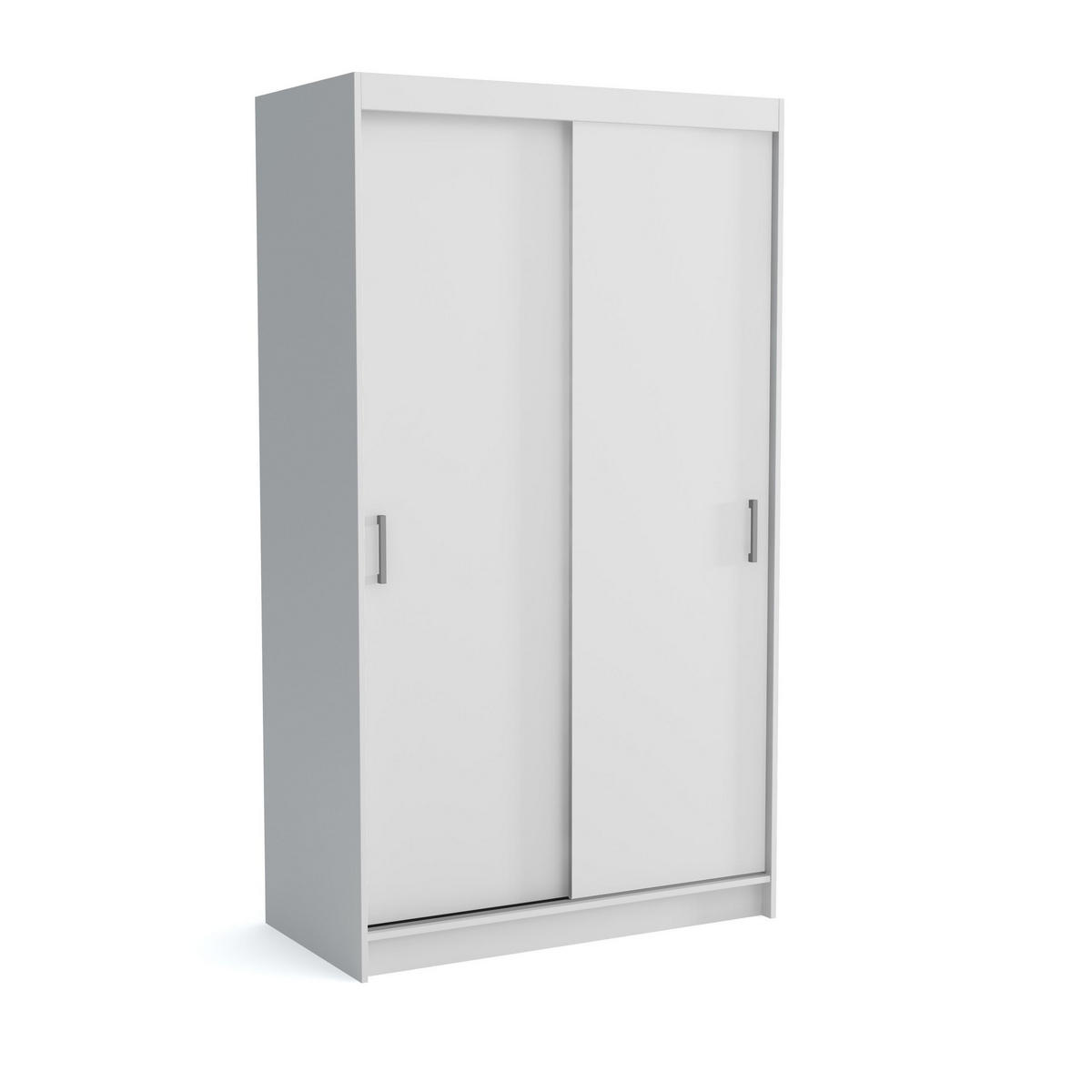 SCHWEBETÜRENSCHRANK NICOLA 120/215/60 cm 2-türig mit Spiegel Weiß - Weiß, Holzwerkstoff (120/215/60cm) - MASSENO