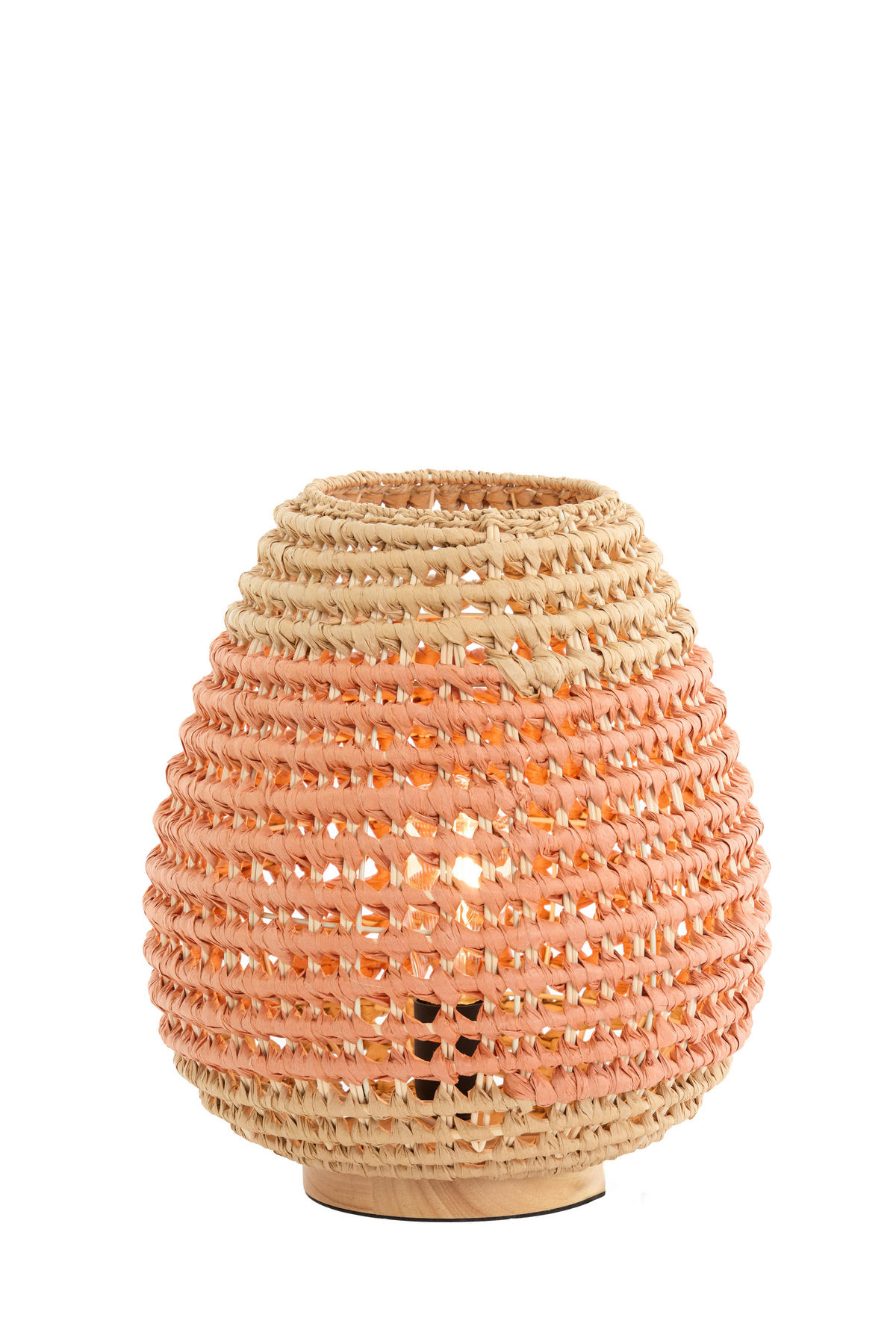 TISCHLAMPE Kalipa Rot Ø32/34,5 cm - Rot, Holz (32/32/34.5cm) - Light & Living