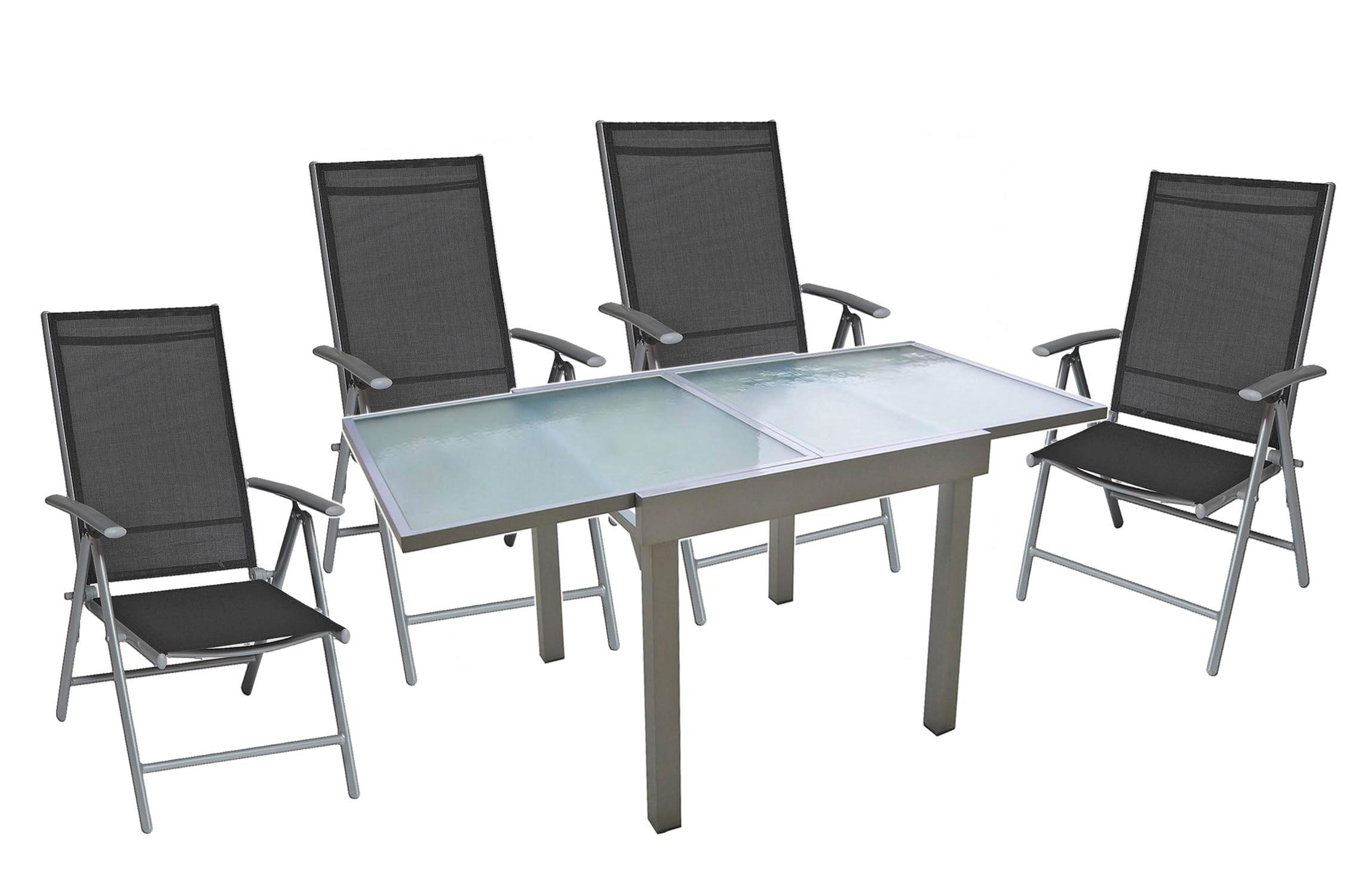 GARTEN-SITZGRUPPE Arne 5-teilig Gartenmöbel-Set - Grau, Metall - DELUKE