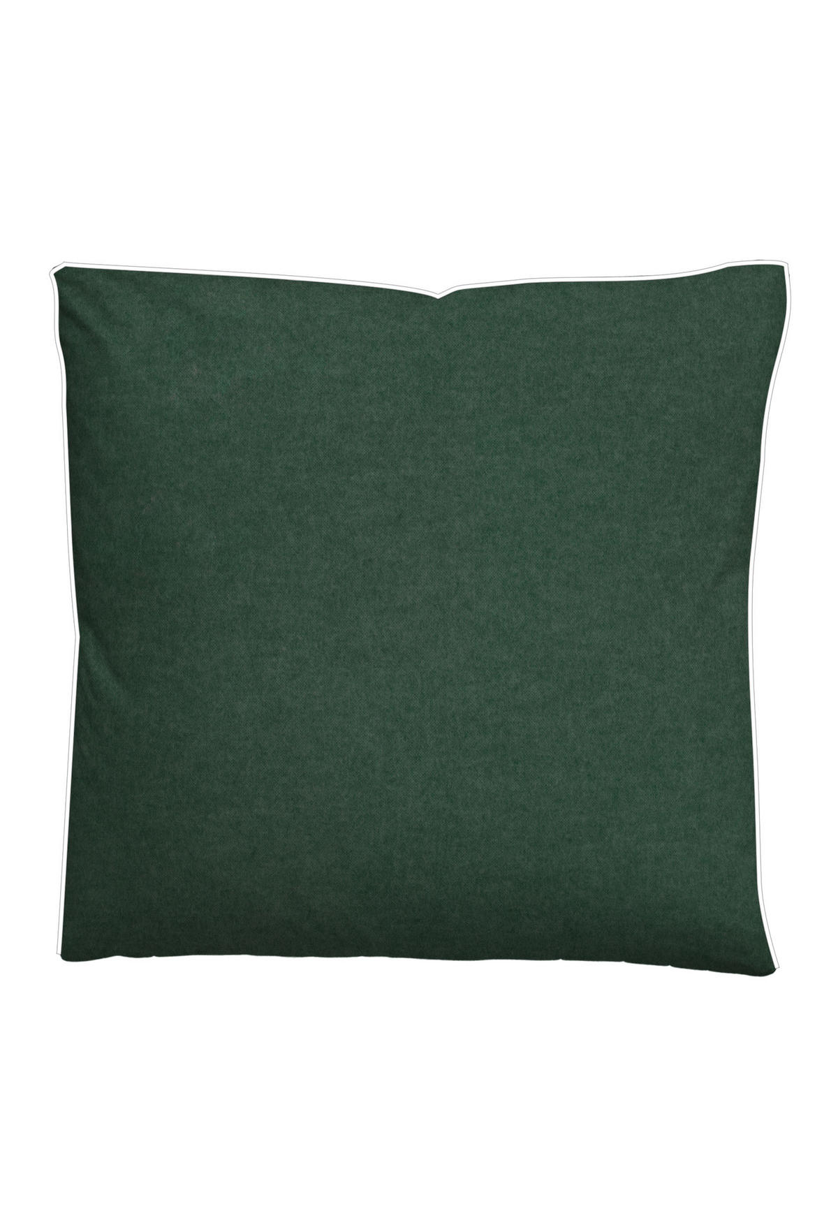 BETTWÄSCHE-GARNITUR Biber Melange UNI dunkelgrün, 135x200 cm + 80x80 cm - Dunkelgrün, Textil (135/200cm) - biberna