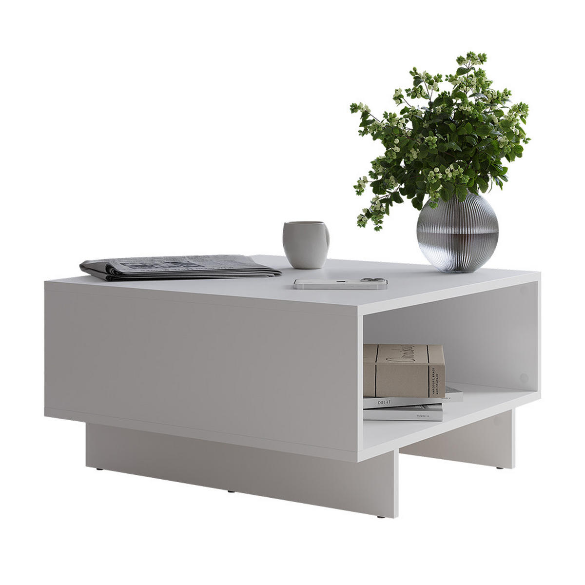 COUCHTISCH Luka Weiß 60 x 60 cm - Weiß, Holzwerkstoff (60/60/32.3cm) - Vicco