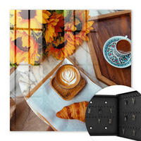SCHLÜSSELBOX Schwarz 30x30 cm- Türöffnung nach rechts - Morgenmomente - Orange, Metall (30/30/5cm) - TULUP