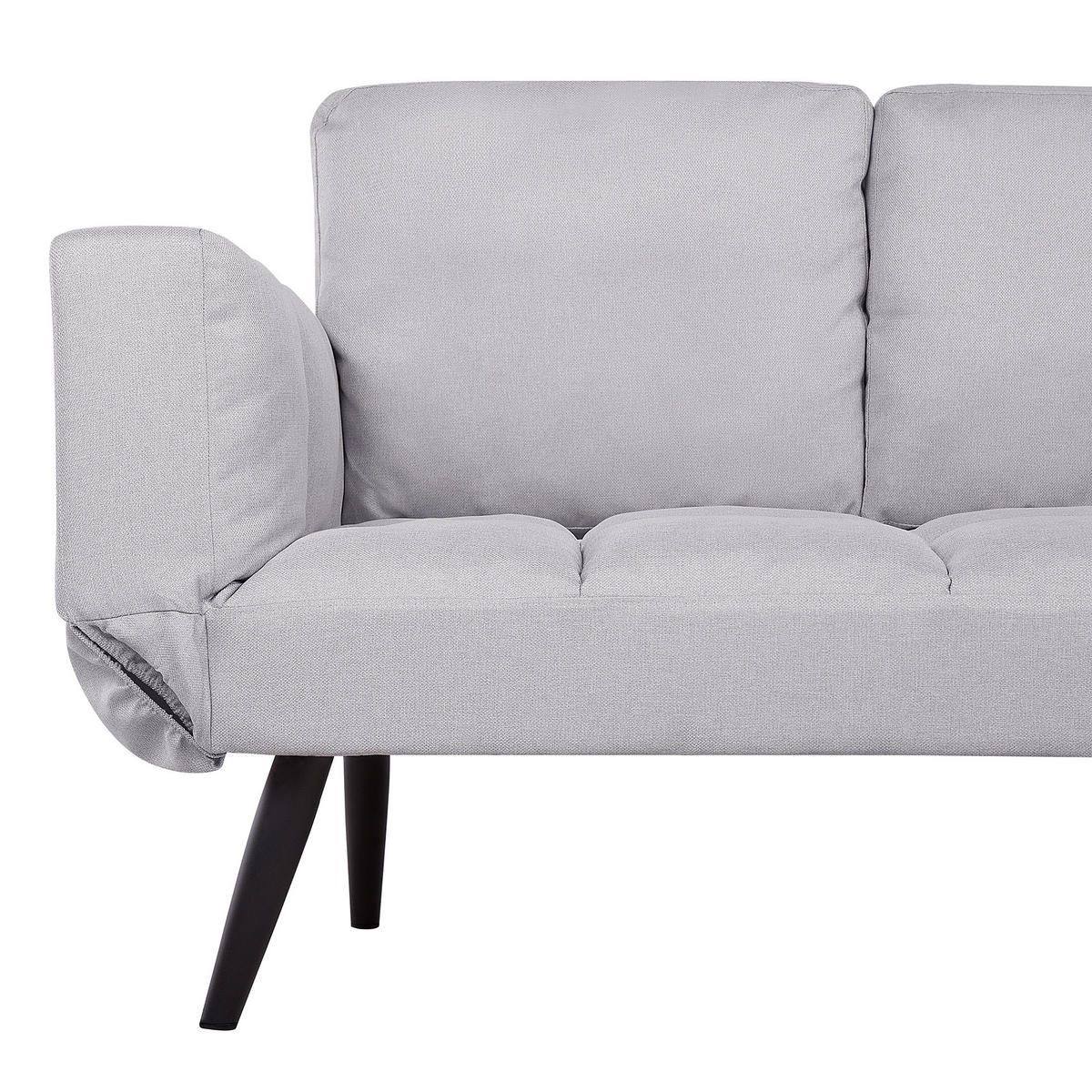 2-SITZER-SCHLAFSOFA Polsterbezug Hellgrau Brekke - Hellgrau, Textil (183/90/75cm) - Beliani