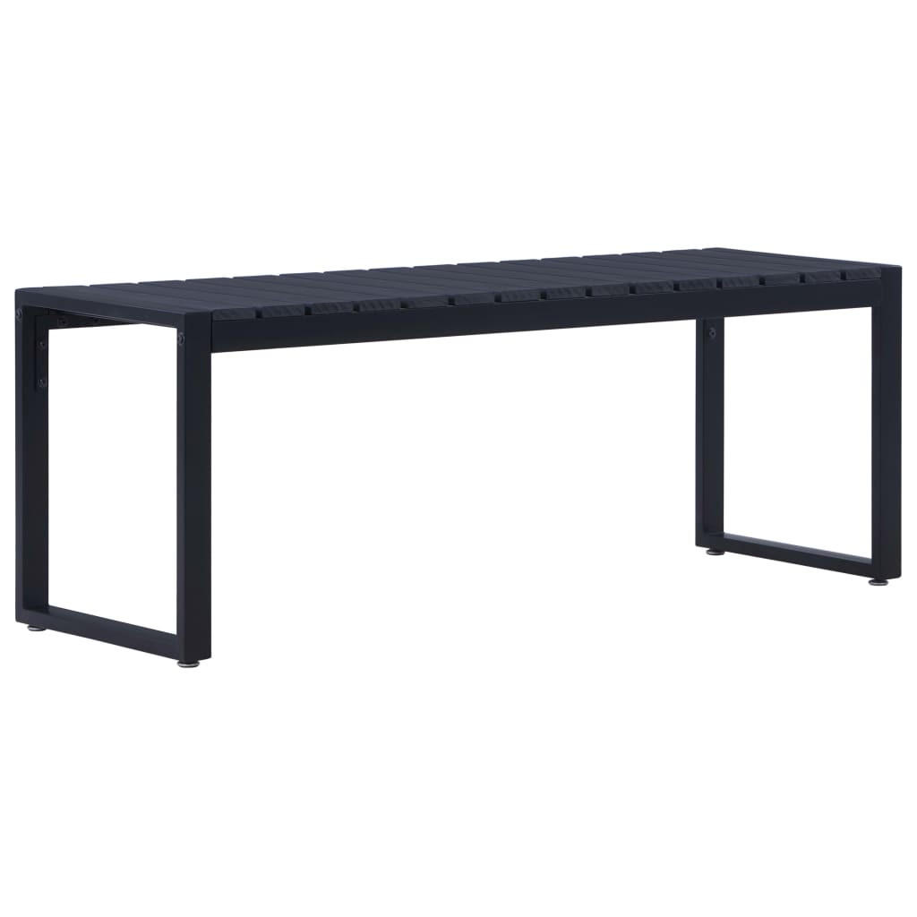 GARTENBANK 120.5 Cm Ps-Platte Schwarz - Schwarz, Metall (120.5/45/40cm) - vidaXL