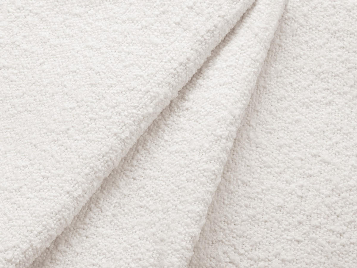 ECKSOFA ausklappbar rechts mit Container Jodie aus Boucle weiß 3 Sitzplätze - Weiß, Textil (151/246cm) - Micadoni