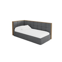 EINZELLBETT Jugendbett mit Bettkasten, Rechts - SOVY 100x200 Dunkelgrau - Schieferfarben, Holzwerkstoff/Textil (100/200cm) - ALTDECOR