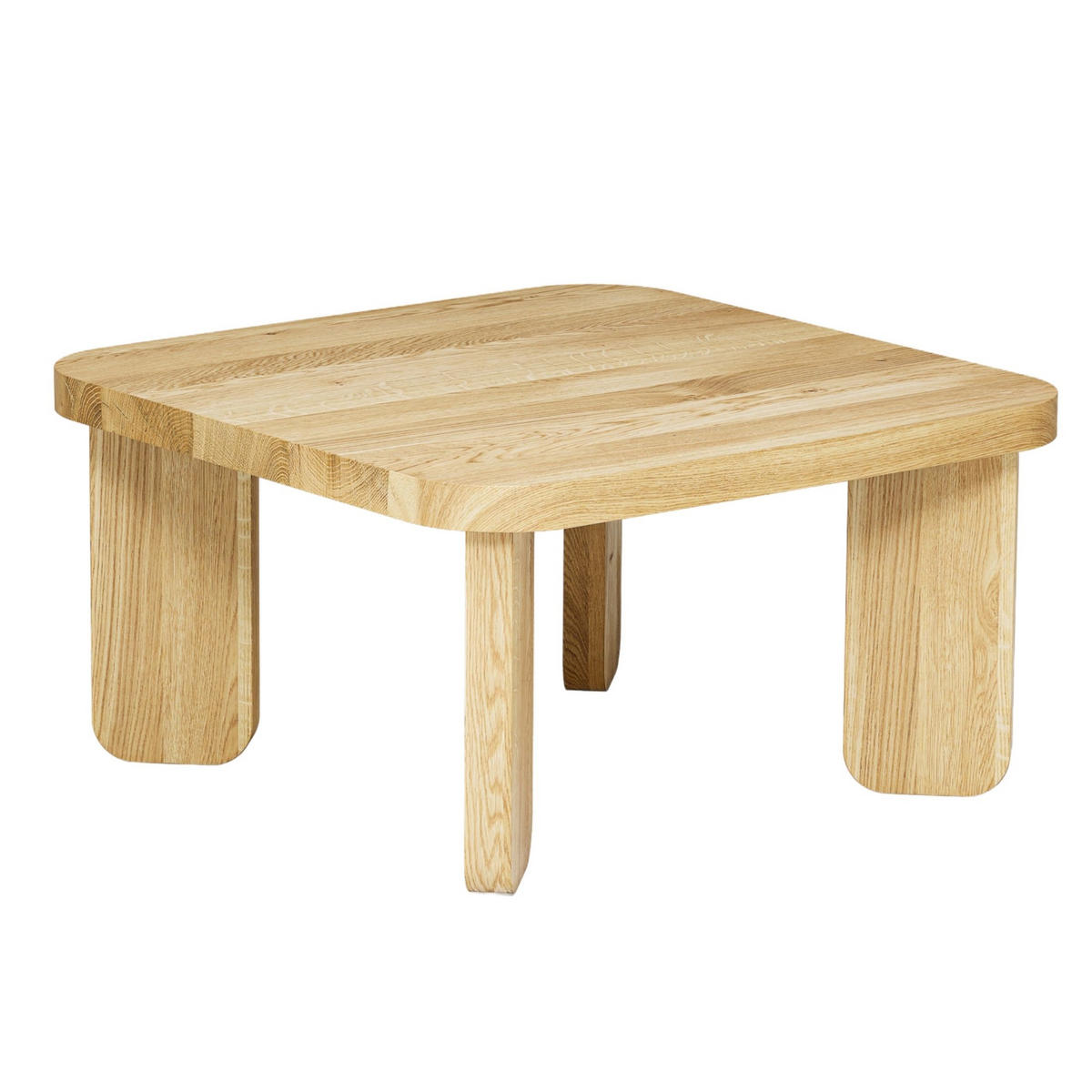 COUCHTISCH Eichenholz vollmassiv quadratisch Naturbelassenen 70/70/37 - Naturfarben, Holz (70/70/37cm)