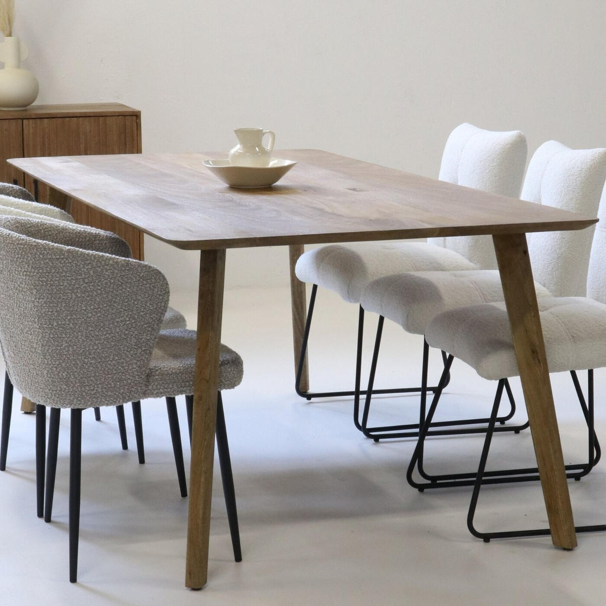 ESSTISCH aus Mangoholz 200cm, natürlich - Hellbraun, Holz (200/90/76cm) - Giga Meubel