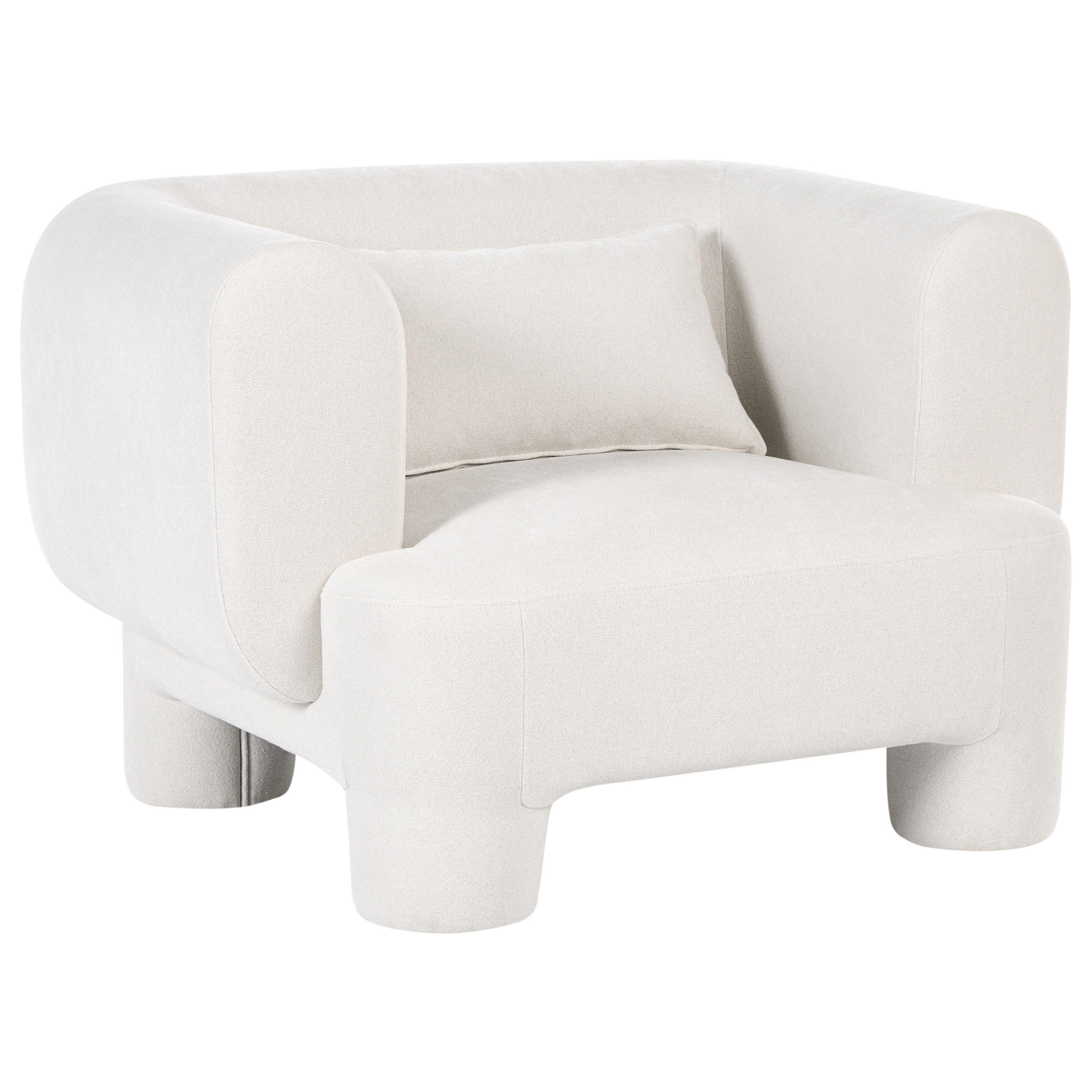 SESSEL Stoff Weiß Hogbo - Weiß, Textil (110/73/93cm) - Beliani
