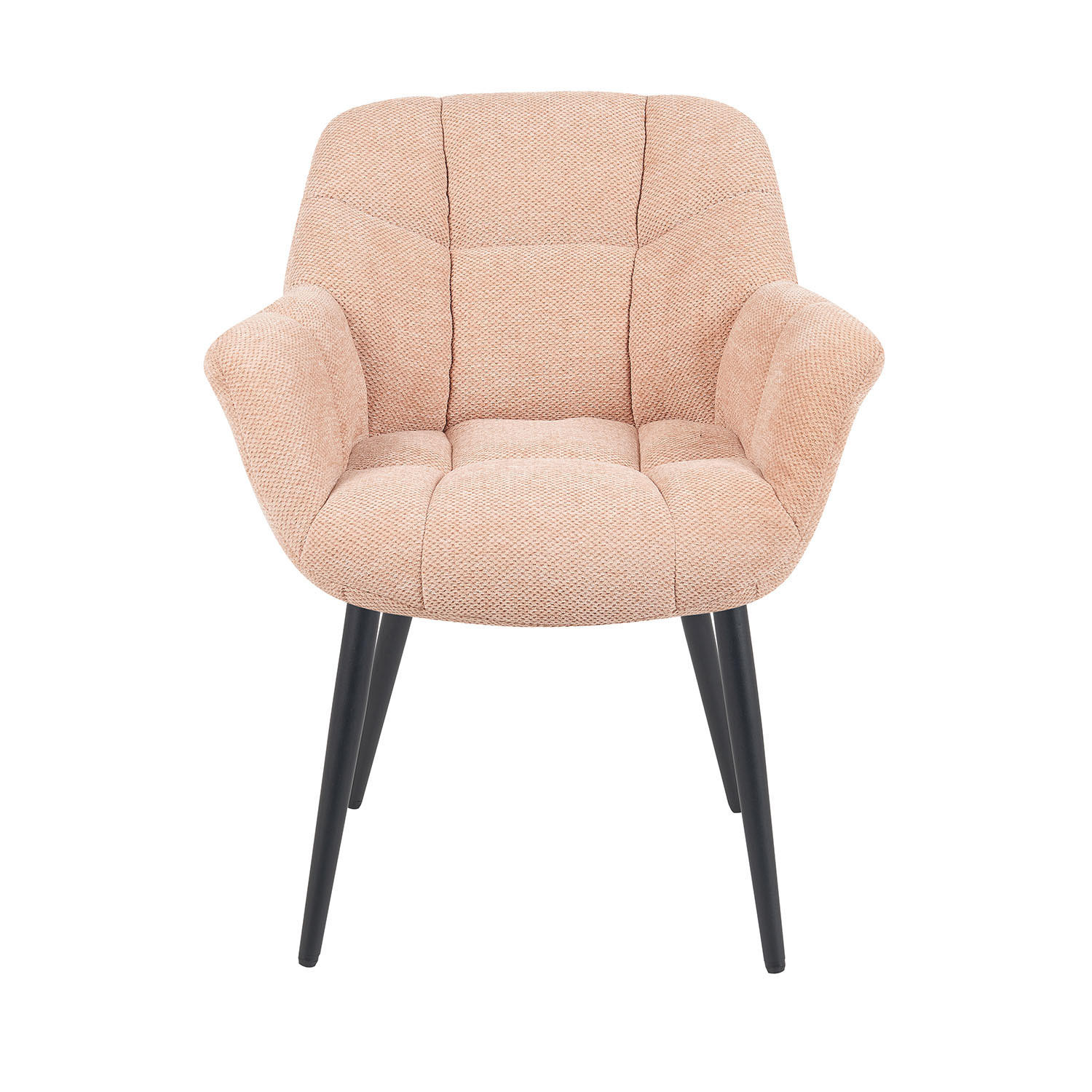 ESSZIMMERSTUHL Mika-Remo - Schwarz/Rosa, Textil/Metall (65/81/66cm) - DUBI Möbel