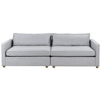 3-SITZER-SOFA grau Vinstra - Hellbraun/Grau, Textil (250/80/125cm) - Beliani