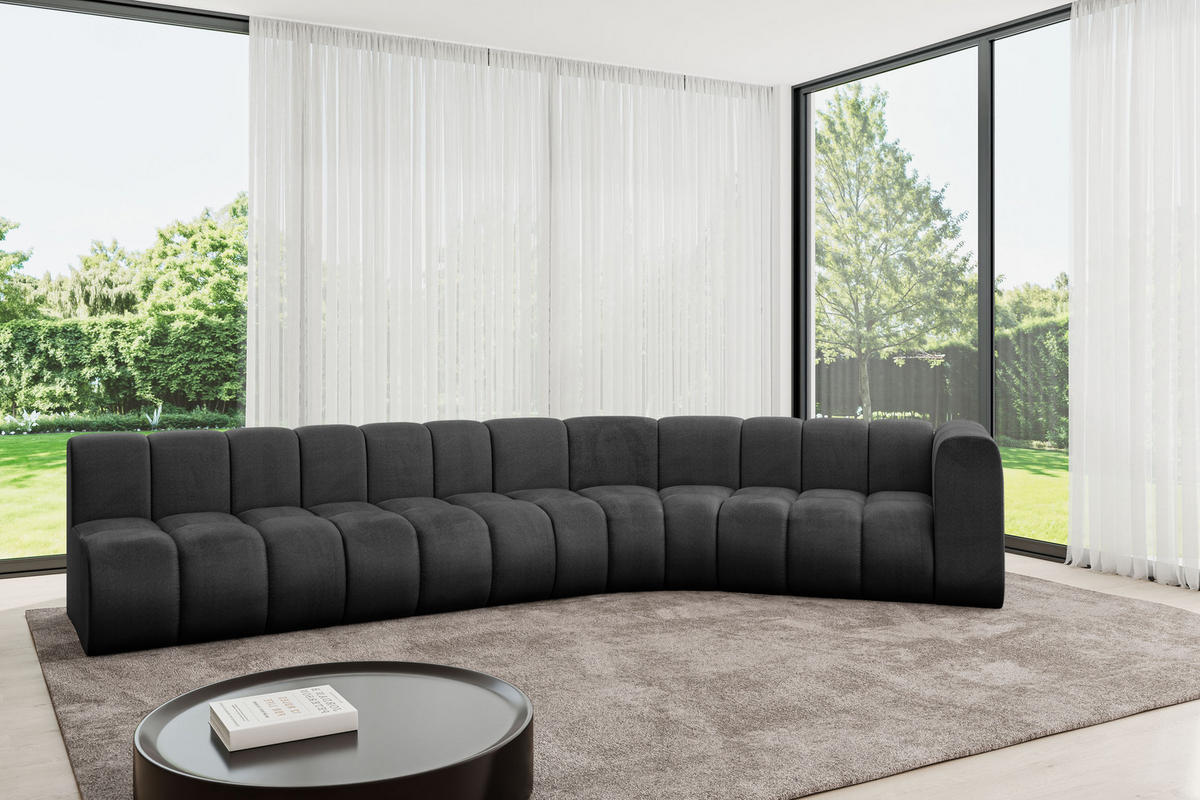 ECKSOFA modulares Sofa Karex-L2 - 399x194x70 cm Schwarz - Schwarz, Holzwerkstoff/Textil (399/194cm) - ALTDECOR