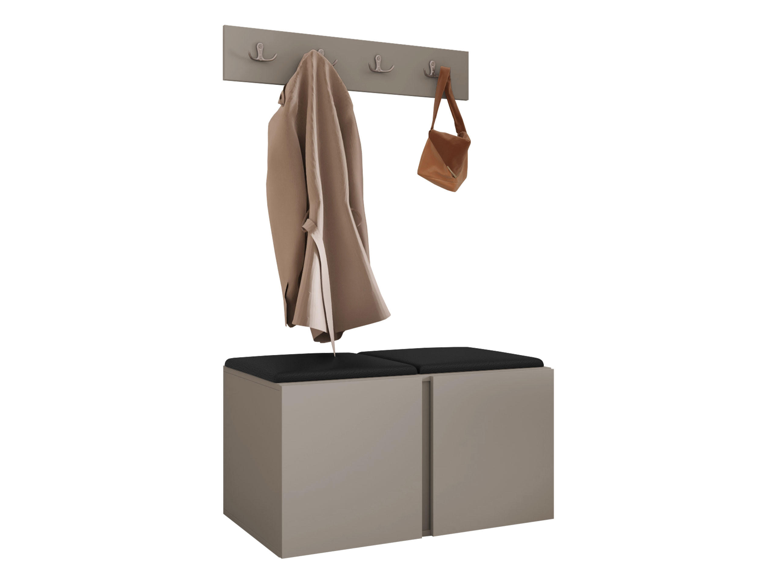 MOBILIER PENTRU HOL Orion VI - cașmir/negru, material plastic/compozit lemnos (84/42/46cm) - MIRJAN24