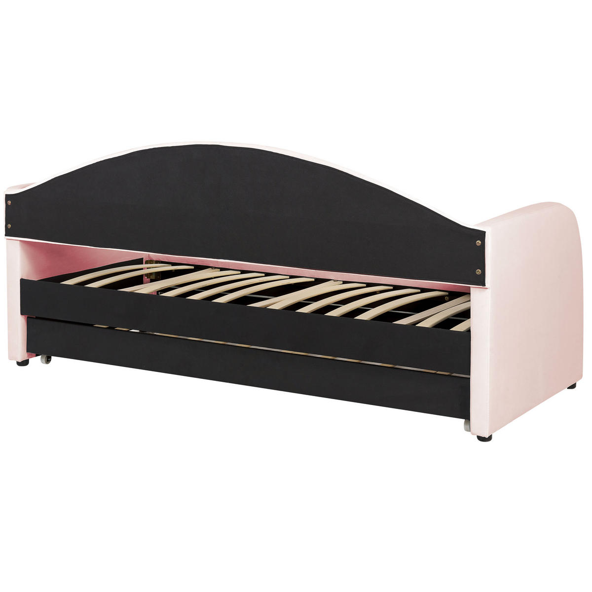 TAGESBETT 90/200cm Pastellrosa Eyburie - Pink, Textil (90/200cm) - Beliani