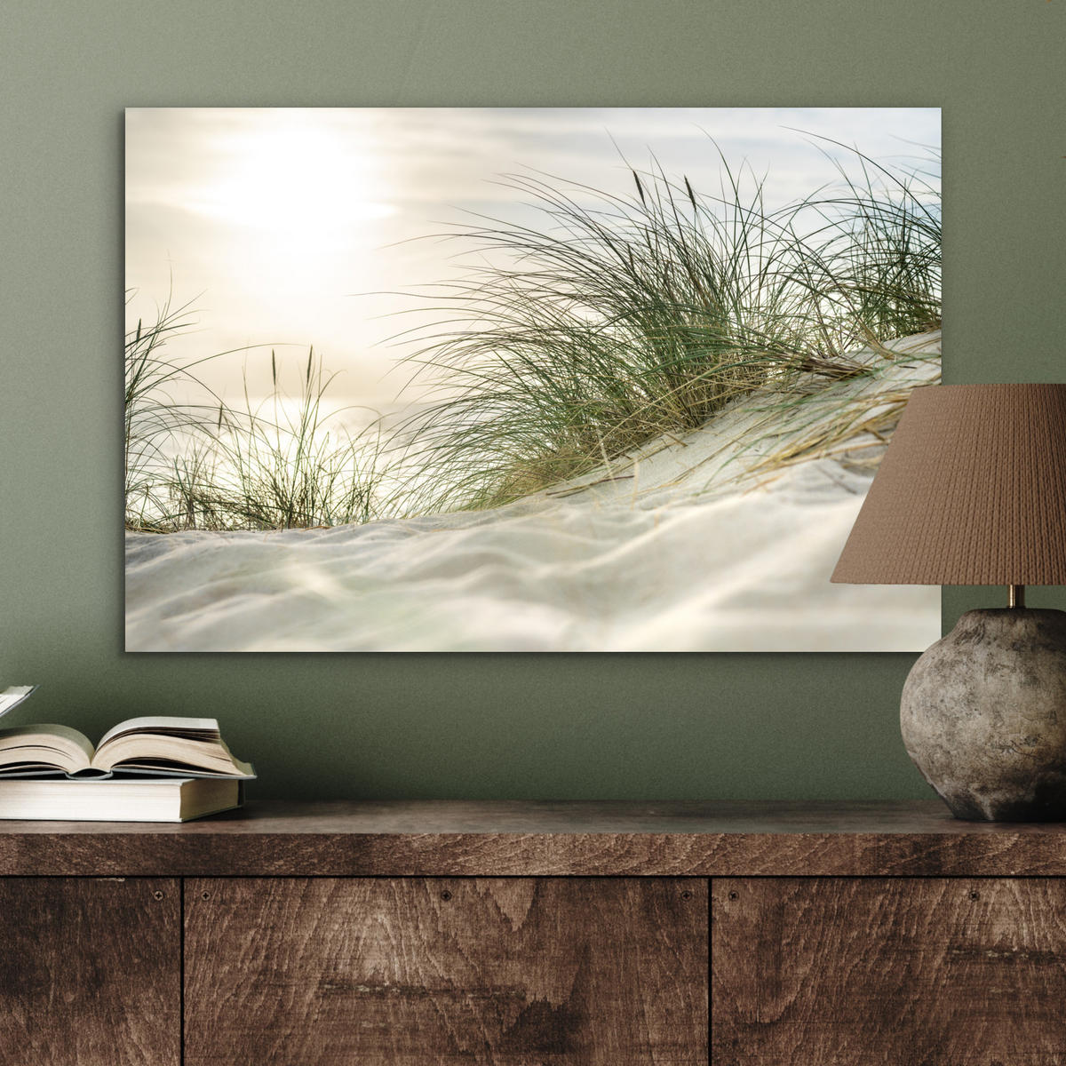METALLBILD Dünen - Strand - Schleswig-Holstein - Wattenmeer 60x40 cm - Creme, Metall (60/40cm) - MuchoWow