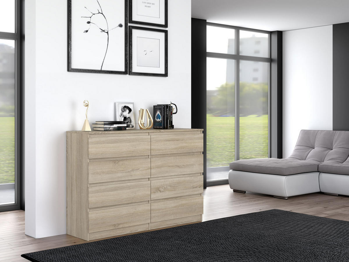 KOMMODE MALWA M8 140 - EICHE SONOMA - Sonoma Eiche, Holzwerkstoff (138/97/40cm) - CDF