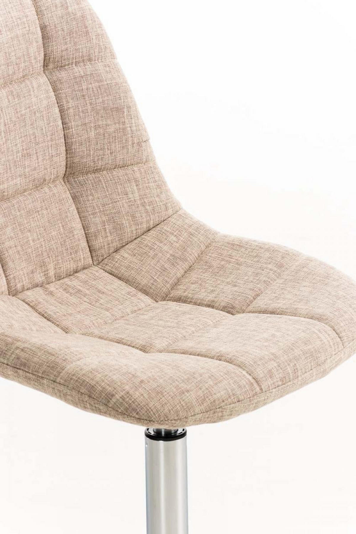 DREHSTUHL Stoff creme - Chromfarben/Creme, Textil/Metall (48/84/52cm) - CLP