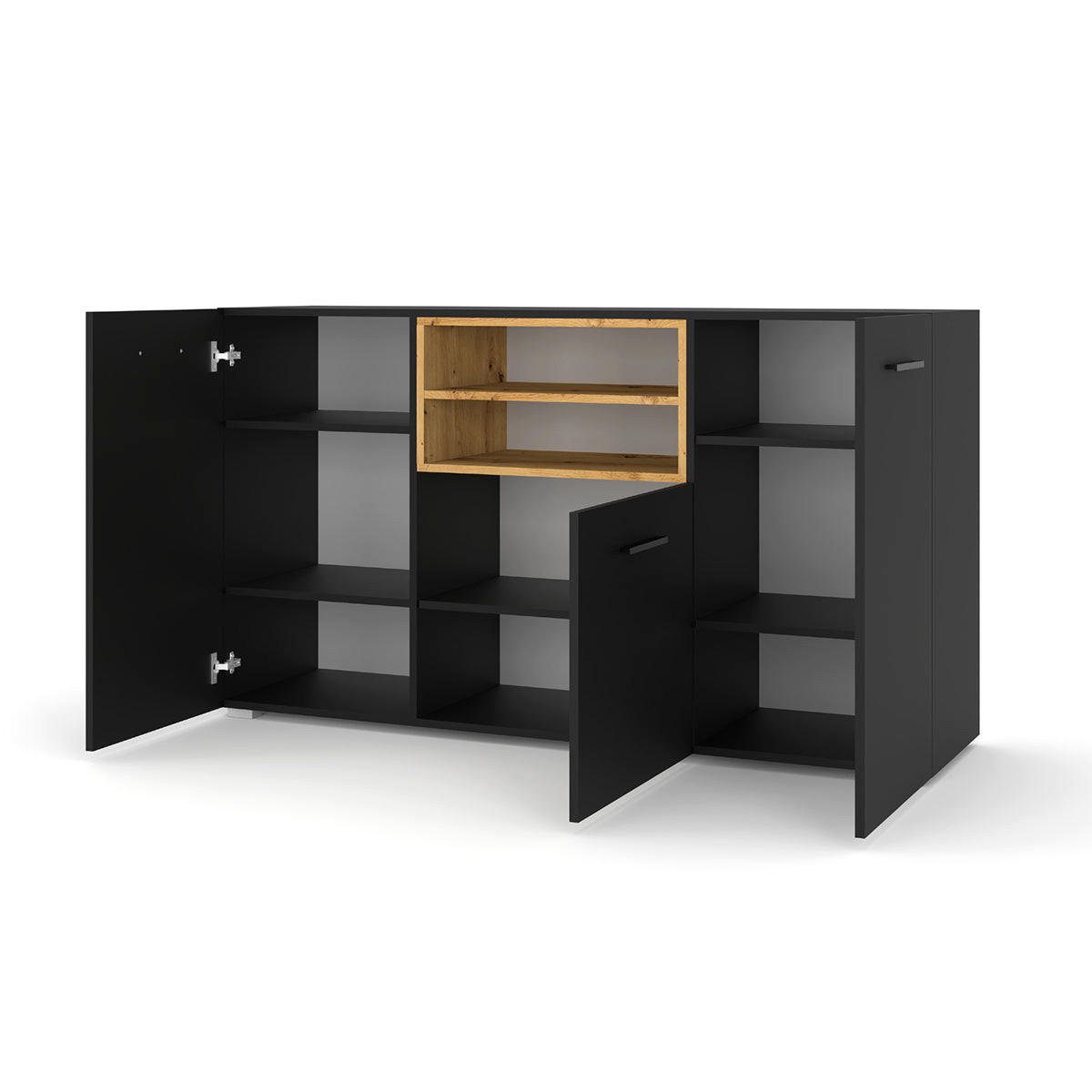 KOMODA Ania Crno i drvo - crna, drvni materijal (151/86/44cm) - Petits-meubles