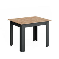 ESSTISCH Repose Anthrazit/Goldkraft Eiche 100 x 80 cm ausziehbar - Honigeiche/Anthrazit, Holzwerkstoff (80/100/76cm) - Vicco