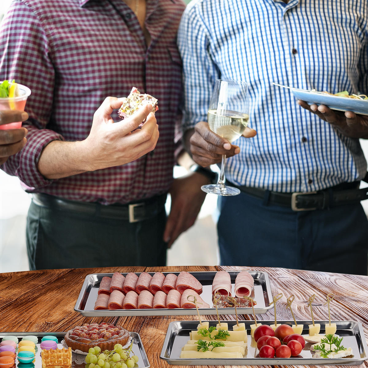 3XSERVIERPLATTE - Silberfarben, Metall (33/1.5/26.5cm) - Relaxdays