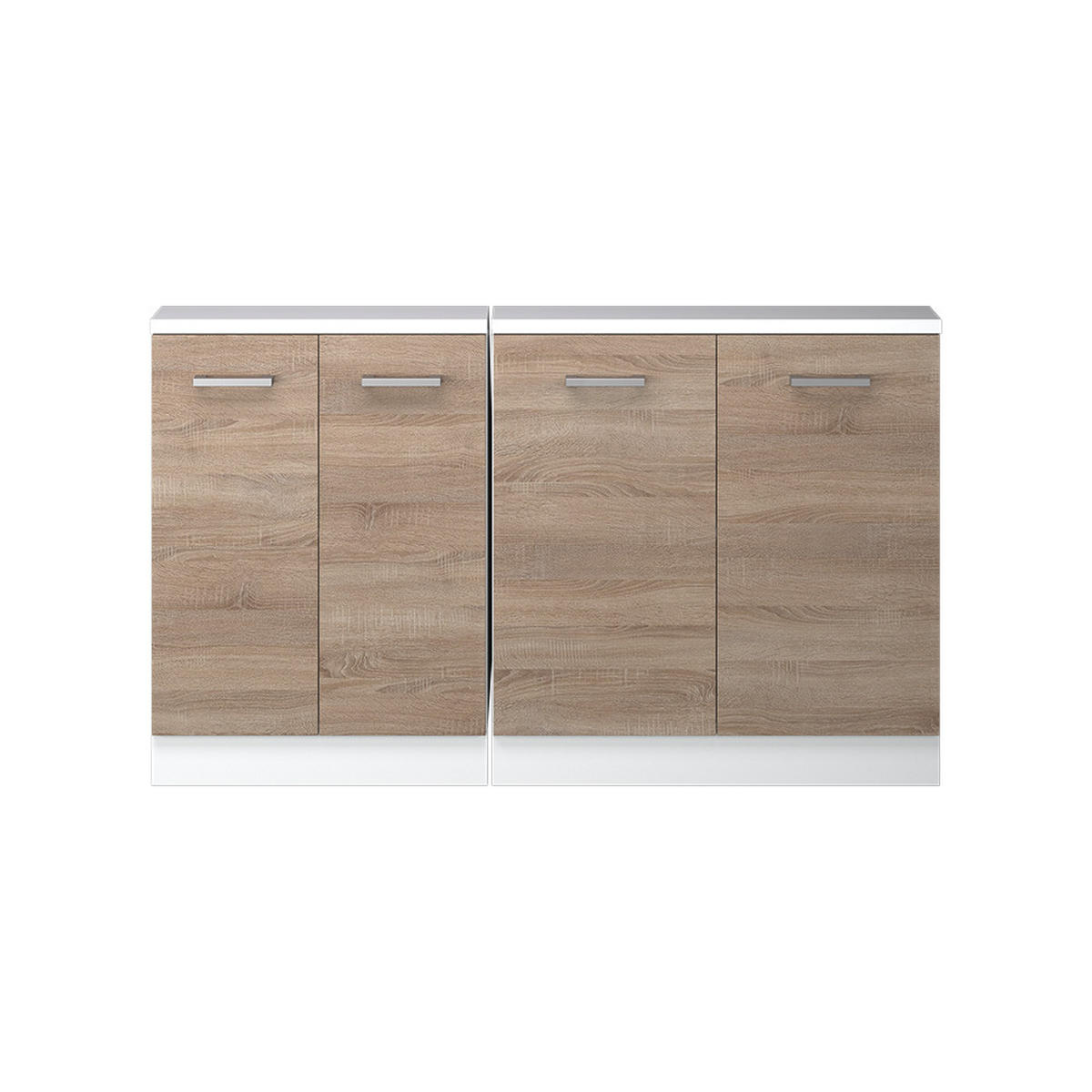 KUCHYŇSKÁ SKŘÍŇKA POD ŠIKMOU STŘECHU R-Line Sonoma/bílá - bílá/Sonoma dub, kompozitní dřevo (140/81.6/46cm) - Vicco