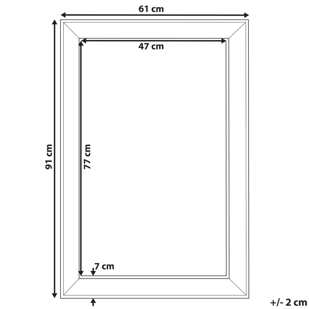 FALITÜKÖR ezüst téglalap alakú 61/91 cm Bubry - ezüst, műanyag (61/91/3cm) - Beliani
