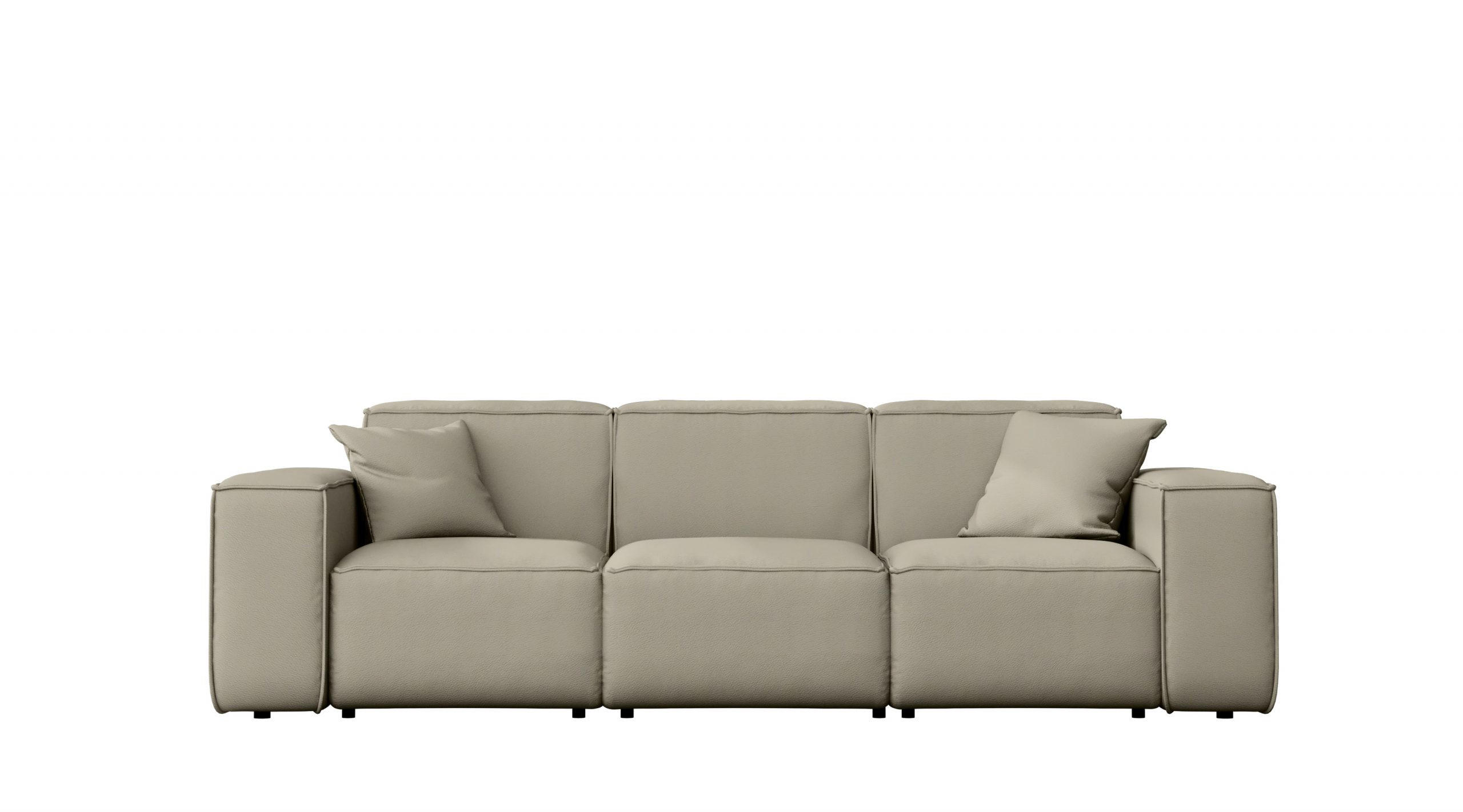 GARTENSOFA MALIBU 3 Sitzer Stoff Odyssey Dunkelbeige - Beige, Holz (245/73/88cm) - Kaiser Möbel
