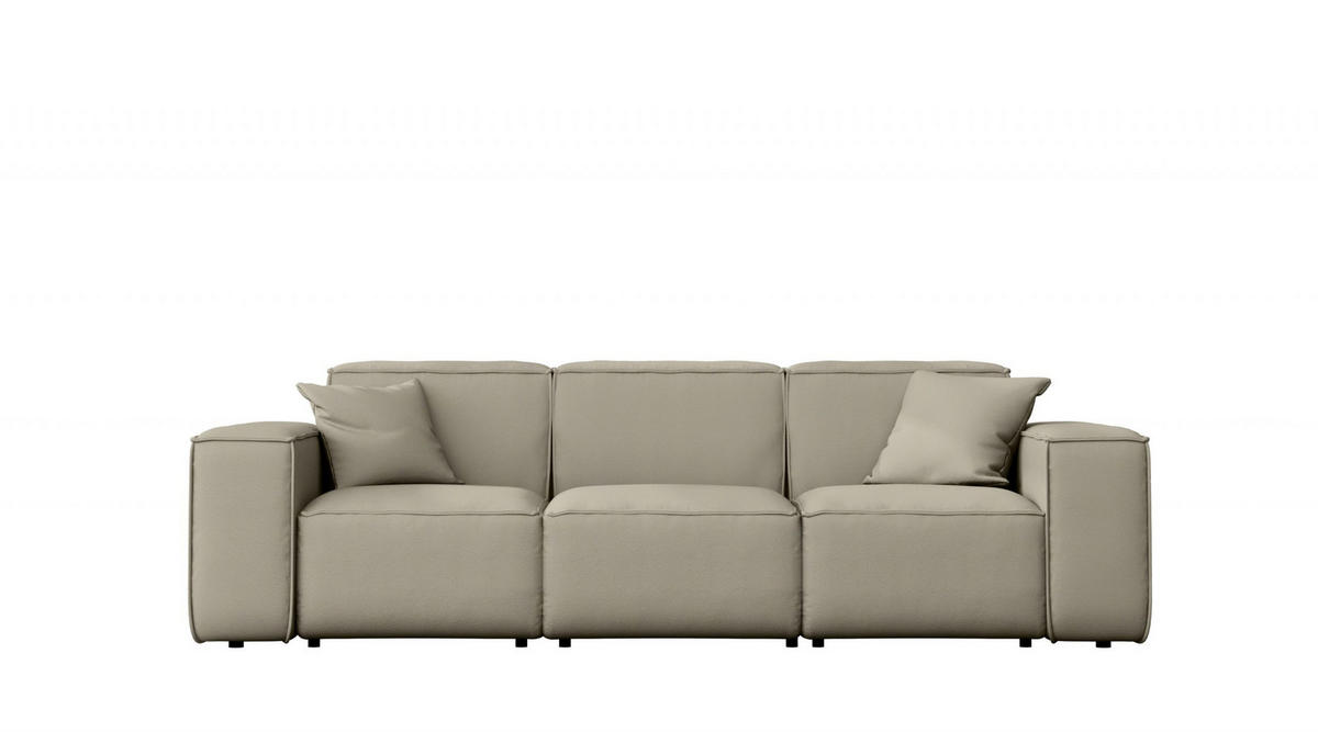 GARTENSOFA MALIBU 3 Sitzer Stoff Odyssey Dunkelbeige - Beige, Holz (245/73/88cm) - Kaiser Möbel