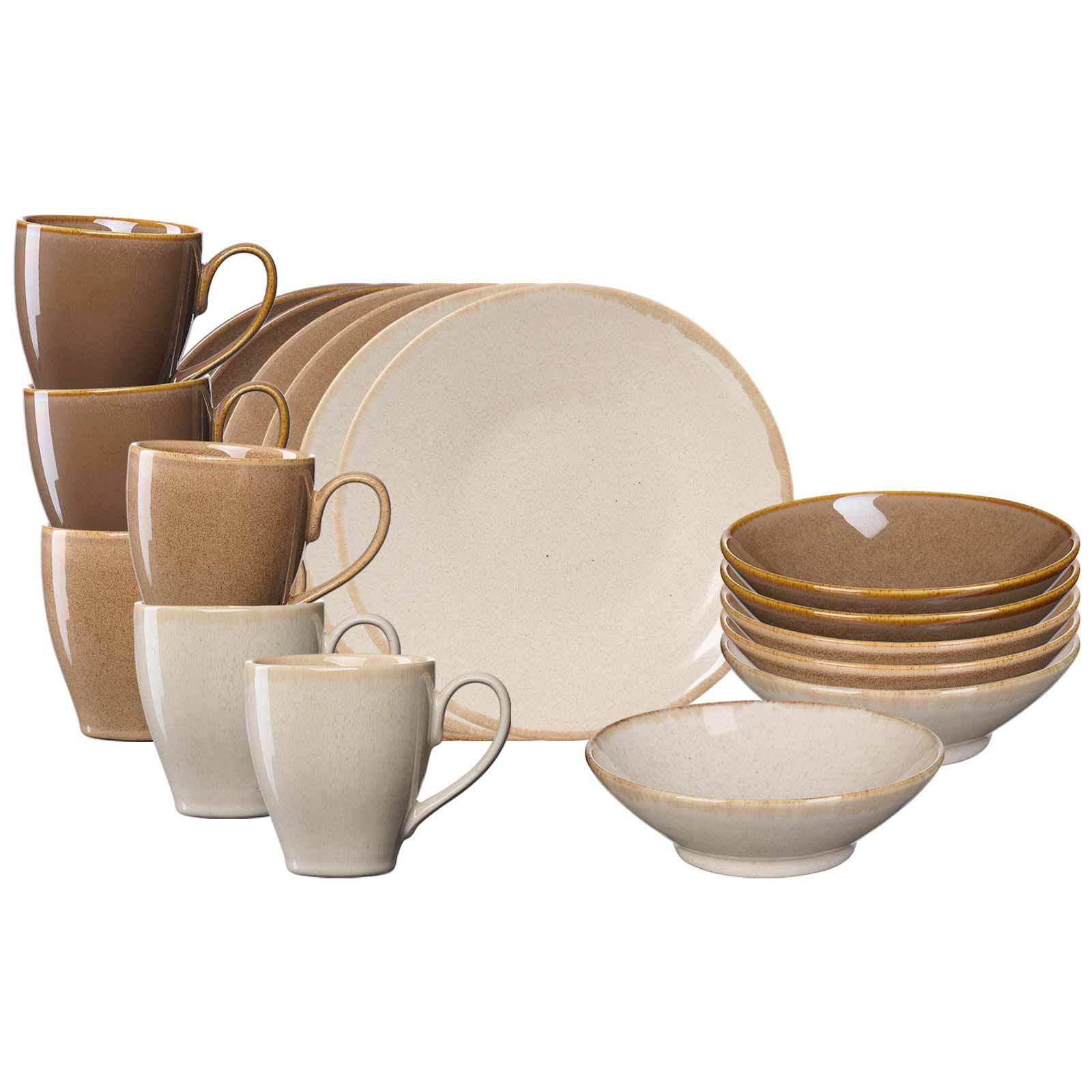 FRÜHSTÜCKS-SET Sahara braun 18er Set - Braun, Keramik (1/1/1cm) - Ritzenhoff Breker