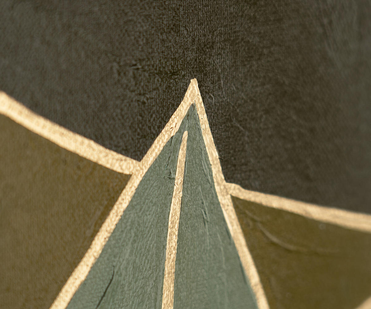 GEMÄLDE Goldene Komposition Schattenfugenrahmen Schwarz 140x100 cm - Schwarz, Holz (140/100cm) - YS-art gallery