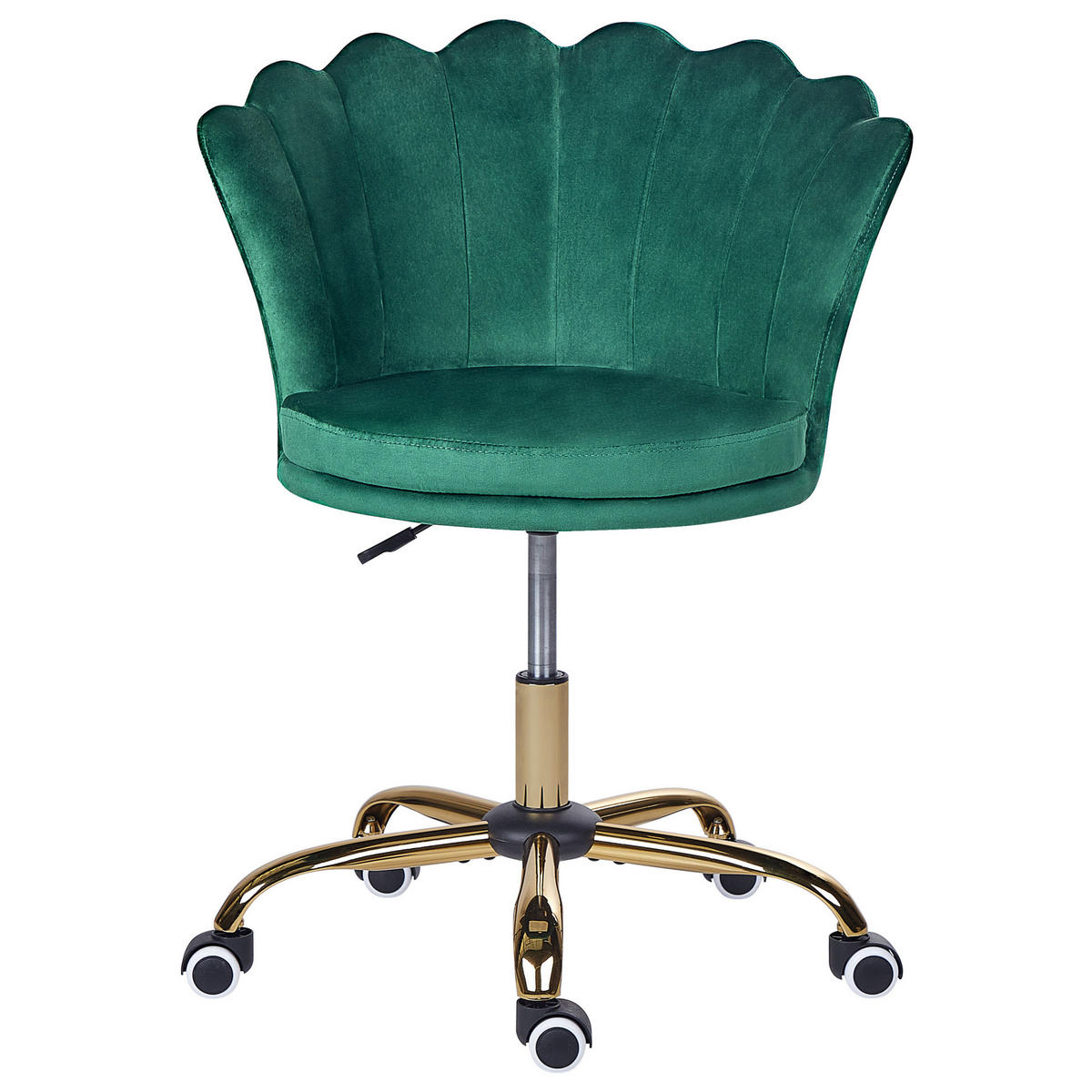 BÜROSTUHL Samtstoff Grün Monticello - Grün, Textil/Metall (67/78/65cm) - Beliani