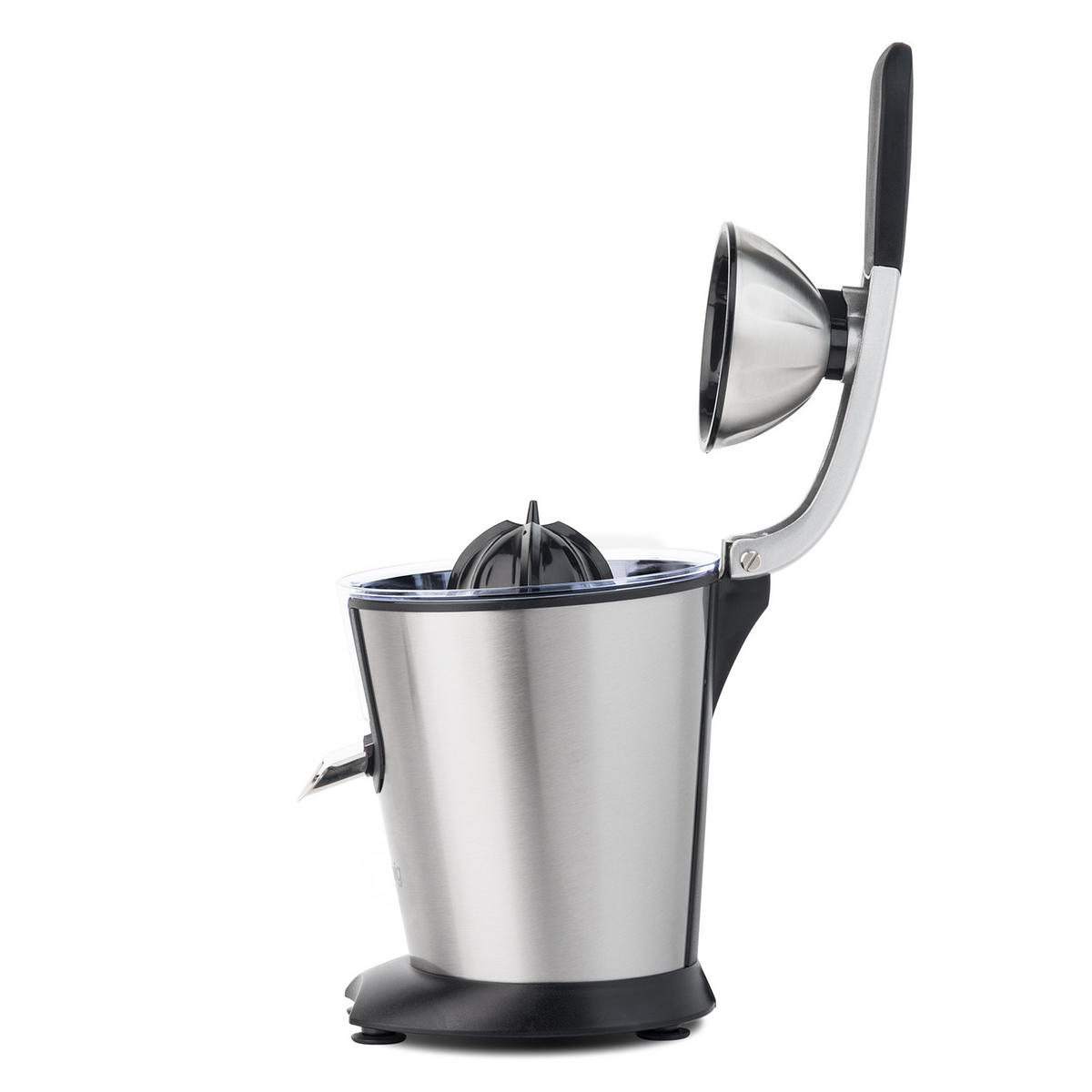 ZITRUSPRESSE AGR80 Silber, Hebel und Filter aus Edelstahl, Anti-Tropf-System, BPA-frei - Silberfarben, Metall (18.5/29/25.5cm) - HKoenig