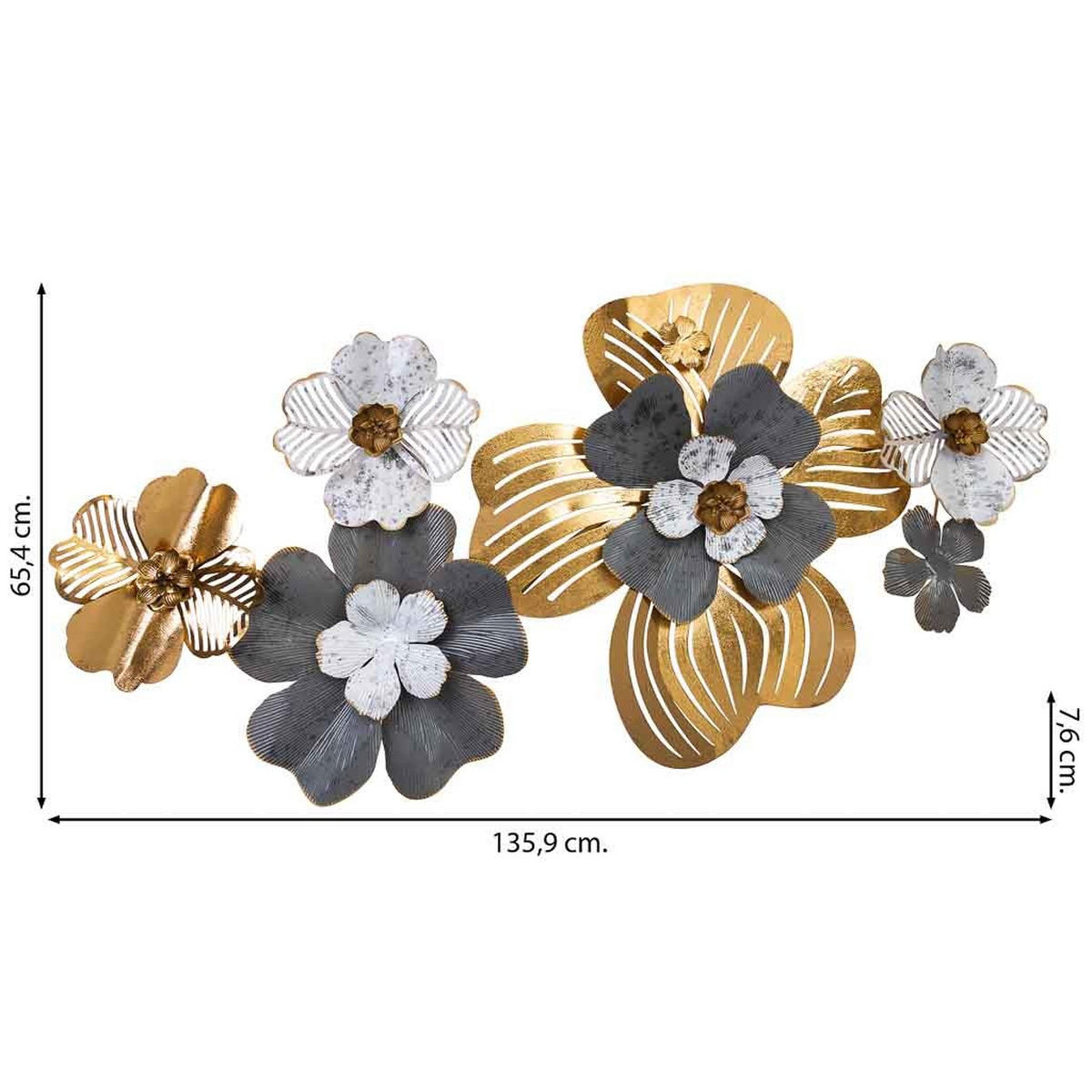 WANDDEKO-OBJEKT aus Metall, 136x65x8cm - Multicolor, Metall (135.9/7.6/65.4cm) - Wanderlust