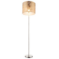 LED STEHLEUCHTE Metall Gold gemusterter Textilschirm - Goldfarben, Metall (40/40/160cm)
