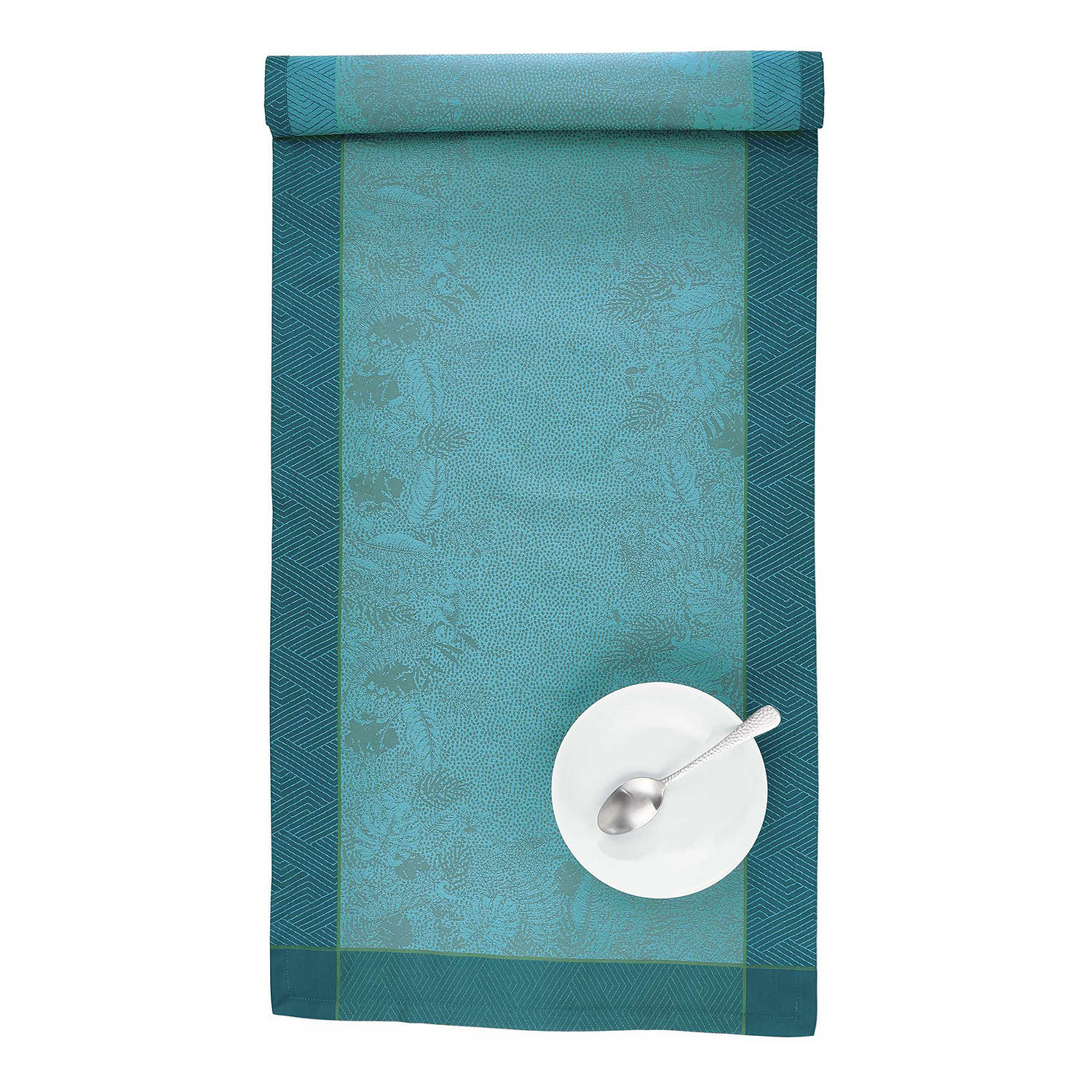 TISCHLÄUFER Green House - Blau, Textil (50/160cm) - BUTLERS