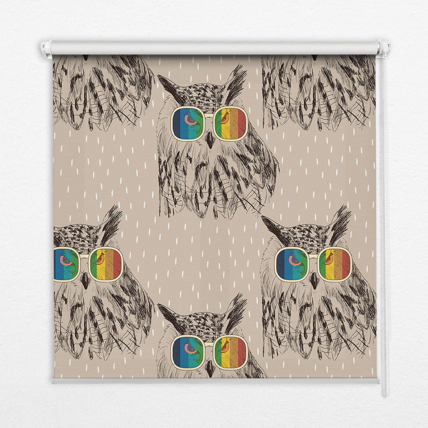 TULUP VNITŘNÍ roleta - okenní roleta - roleta - 150 x180 cm - Sovy v barevných brýlích