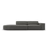 LINKES-SOFA Jodie aus Samt hellgrau 3 Sitzplätze - Hellgrau, Textil (262/70/102cm) - Micadoni