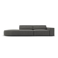 LINKES-SOFA Jodie aus Samt hellgrau 3 Sitzplätze - Hellgrau, Textil (262/70/102cm) - Micadoni