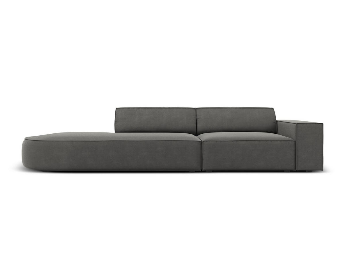 LINKES-SOFA Jodie aus Samt hellgrau 3 Sitzplätze - Hellgrau, Textil (262/70/102cm) - Micadoni