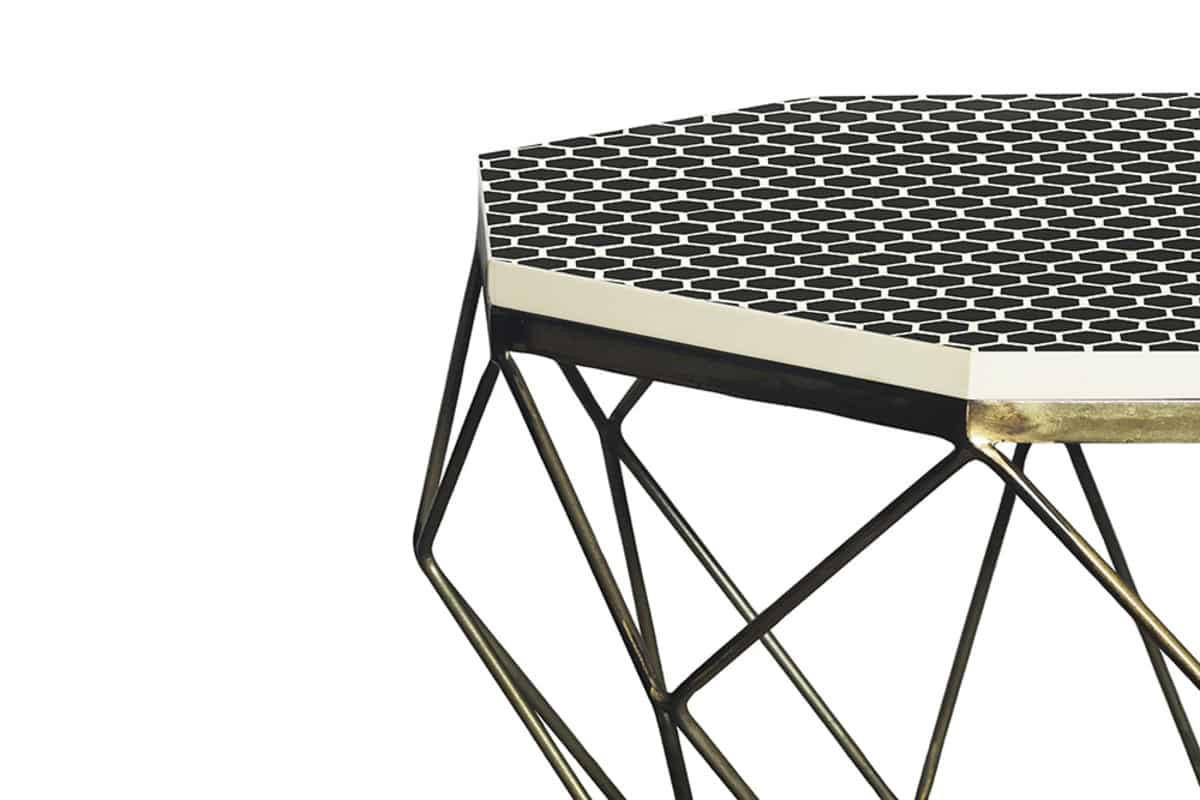 COUCHTISCH DIAMOND Eisen rechteckig Schwarz|Weiß 69cm - Schwarz/Weiß, Kunststoff/Metall (69/69/39cm) - riess-ambiente