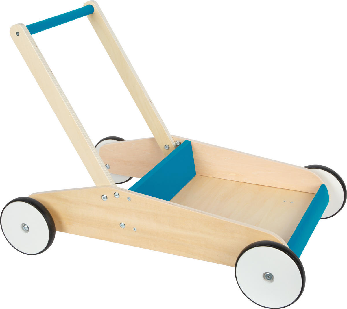 LAUFLERNWAGEN PETROLBLAU - Naturfarben, Holz (40.5/45.5/62cm) - small foot